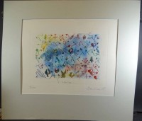 Los 5021 <br>unleserl. sign. Farblithografie, Farbradiurung?, betitelt "Wege" Nr. 98/100, in PP, MG 28x38 cm, BG 50x65 cm