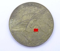 Auktion  / Los 7013 <br>Luftwaffe Plakette Medaille F&uuml;r Dienstleistungen im Bereich Feldluftgaukommando West Frankreich, D. 41mm