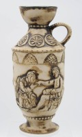 Los 9035 <br>Henkelvase, umlaufend Personenrelief, nur Nr. 90/30, ca. H-29cm.