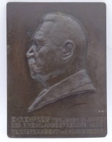 Auktion 343 / Los 15046 <br>Plakette "Ehrenpreis verliehen um Jahre der Rheinlandbefreiung 1930 Reichspräsident von Hindenburg, 13,5 x 10cm