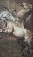 Los  <br>Druck mit Pferdedarstellung, gut gerahmt, RG 95,5 x 66cm.