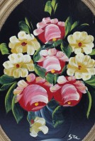 Los  <br>Stilleben, signiert STIL, Kunststoffrahmen, Öl/Malkarton, RG 53 x 29cm.