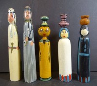 Los  <br>5x Holzfiguren, wohl Russland?