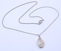 Los  <br>Halskette mit Anhänger, Silber 835/000, Kette L. 40cm, zus. 3,3g.