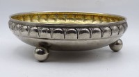 Los  <br>Runde versilberte Schale auf 3 Füßen, D. 20,5cm, H. 6,0cm