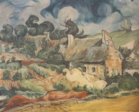 Los 4031 <br>Copie nach van Gogh, Bauernhaus, &Ouml;l/Hartfaser, gerahmt, RG 47,5 x 57cm.