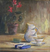 Los 4033 <br>unsigniertes Stilleben, gerahmt/Glas, RG 36 x 36cm.