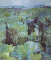 Los 4034 <br>Ralf WESTPHAL (1934-2014), Toskana 1993, Aquarell, gerahmt/Glas, 92 x 82cm.