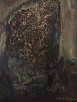 Los 4037 <br>Antanas TAMO&scaron;AITIS (1906-2005), Abstrakt, &Ouml;l/Leinwand, datier 1951, restau.bed&uuml;rftig, gerahmt, RG 85 x 68cm