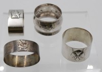 Los 11040 <br>4x div. Serviettenringe, versilbert, ca. D-4,5cm.