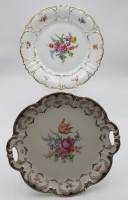 Los  <br>2x div. Anbietteller, Volksstedt und Tirschenreuth, florale Dekore, ca. D-31cm.