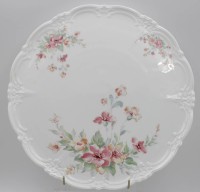 Los  <br>Tortenplatte "Tirschenreuth" und alter Anbietteller "C.T." dieser berieben. , D-26cm u- 32cm.