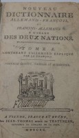 Auktion 343 / Los 3022 <br>Wörterbuch, Französisch-Deutsch, 1790, Alters-u. Gebrauchsspuren