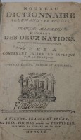 Los 3022 <br>W&ouml;rterbuch, Franz&ouml;sisch-Deutsch, 1790, Alters-u. Gebrauchsspuren