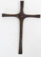 Los  <br>Bronze Kreuz mit Amethyst, 22x16cm