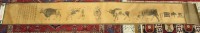 Auktion 343 / Los 15540 <br>langes Rollbild, China, Ochsendarstellungen, älter, ca. 225 x 27cm, Altersspuren