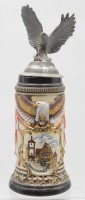 Auktion 500017 / Los  <br>hohe Bierkrug, US-Flaggen und Ansicht Rotenburg o.T., Zöller &amp; Born, H-31cm.-