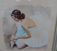 Los 5042 <br>J.D. Laulaert (oder &auml;hnlich) "Ballerina" wohl Lithografie,signiert, ger/Glas, RG 73x70 cm