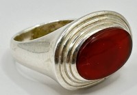 Auktion 344 / Los 1018 <br>massiver Silberring-925- mit roten Lagenstein, RG 62, 20,7 gr
