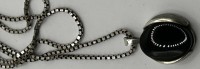 Auktion 344 / Los 1032 <br>Silberkette mit Anhänger-835-, schwarzer Stein, 5,7 gr., Kette 40 cm