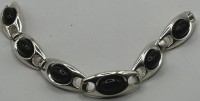 Auktion 344 / Los 1047 <br>Silber -835- Armband mit dunklen Cabouchons?, L-19 cm, 28,5 gr
