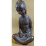 Auktion 344 / Los 15007 <br>Achatit Figur "Mutter mit Kind", H-29 cm