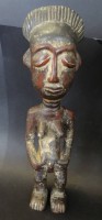 Auktion 344 / Los 15038 <br>afrikan. Fetischfigur aus Holz, wohl Baoule, Elfenbeinküste, H-32 cm, Alters-u. Gebrauchsspuren
