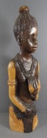 Auktion 344 / Los 15039 <br>gr. Halbbüste einer Afrikanerin, Tropenholz, H-45 cm, leicht rissig