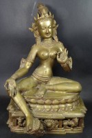 Auktion 344 / Los 15508 <br>gr. Bronze Gottheit, älter, wohl Thailand, Alters-u. Gebrauchsspuren, H-41 cm, B-28 cm
