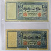 Auktion 344 / Los 6016 <br>2x Einhundert Mark 1910, Reichsbanknoten