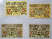 Auktion 344 / Los 6027 <br>4x Notgeldscheine, Goldap Ostp. 1921