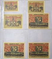 Auktion 344 / Los 6029 <br>6x Notgeldscheine der Stadt Großbreitenbach