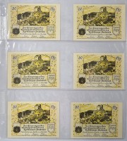 Auktion 344 / Los 6032 <br>6x 50 Pfennig Notgeldscheine 1921 Frankenhausen