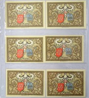 Auktion 344 / Los 6034 <br>6x 50 Pfennig Notgelscheine 1921 Stadt Auma