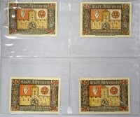 Auktion 344 / Los 6037 <br>4x 50 Pfennig 1921, Notgeldscheine, Stadt Altenburg