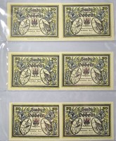 Auktion 344 / Los 6040 <br>6x 50 Pfennig Notgeldscheine 1921 Stadt Döbeln