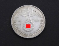 Auktion 344 / Los 6045 <br>5 Reichsmark 1938 Paul von Hindenburg