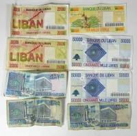 Auktion 344 / Los 6048 <br>Konvolut Libanesische Pfund Banknoten