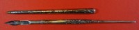 Auktion 344 / Los 11014 <br>2x alte Silber Schreibgeräte, Altersspuren, L-13 und 20 cm