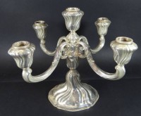 Auktion 366<br>grosser, 5-flammiger Kerzenhalter, Silber-835-, H-23 cm, D-28 cm, 750 gr.