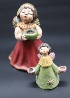 2x div. Bozner-Kerzenengel, Thun, ca. H-15,5cm u. 9,5cm.