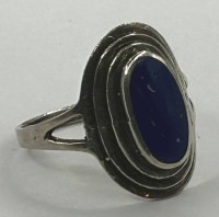 Auktion 370<br>getreppter Silberring mit blauen Stein, -925-, RG 592,3 gr., Tragespuren