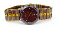 Auktion 371<br>Armbanduhr "Rado-Jubil&eacute;"  Quarz, Saphirglas, Unisex, auf Deckel: 180.0286.5, facettiertes Geh&auml;use, Durchmesser ca.: 3,3 cm, auf Ziffernblatt 2 Steine lose innenliegend, Gebrauchsspuren vorhanden