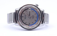 Auktion 344 / Los 2025 <br>Herren Armbanduhr SEIKO World Timer, 6217, Automatikwerk, Werk läuft, D. 37mm, Glas mit Kratzern