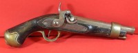 Auktion 344 / Los 7046 <br>kurze Steinschloss-Pistole, wohl Frankreich?, div. Punzen, L-  40 cm, guter Zustand