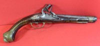 Auktion 344 / Los 7049 <br>kurze Steinschlosspistole, L-35 cm