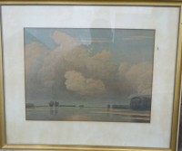Auktion 344 / Los 4012 <br>Swoboda, 1946 "Wasserlandschaft" Aquarell, gere/Glas, RG 54x66 cm