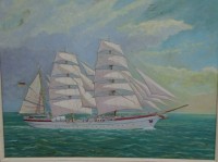 Auktion 344 / Los 4015 <br>Urban, 1995 "Segelschiff auf See" Öl/Platte, gerashmt, 72x86 cm