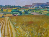 Auktion 344 / Los 4016 <br>Martin Alfred CHRIST (1900-1979)  "weite Landschaft" Öl/Leinen, gerahmt, RG 72x95 cm (Sperrgut-Versand)