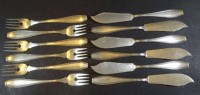Auktion 368 / Los 11045 <br>Fischbesteck f&uuml;r 6 Personen "Gowe" 90-er Auflage, L-22 cm